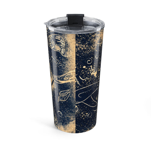 20oz Galaxy Ocean Tumbler — Gold Nautical Starfish Design