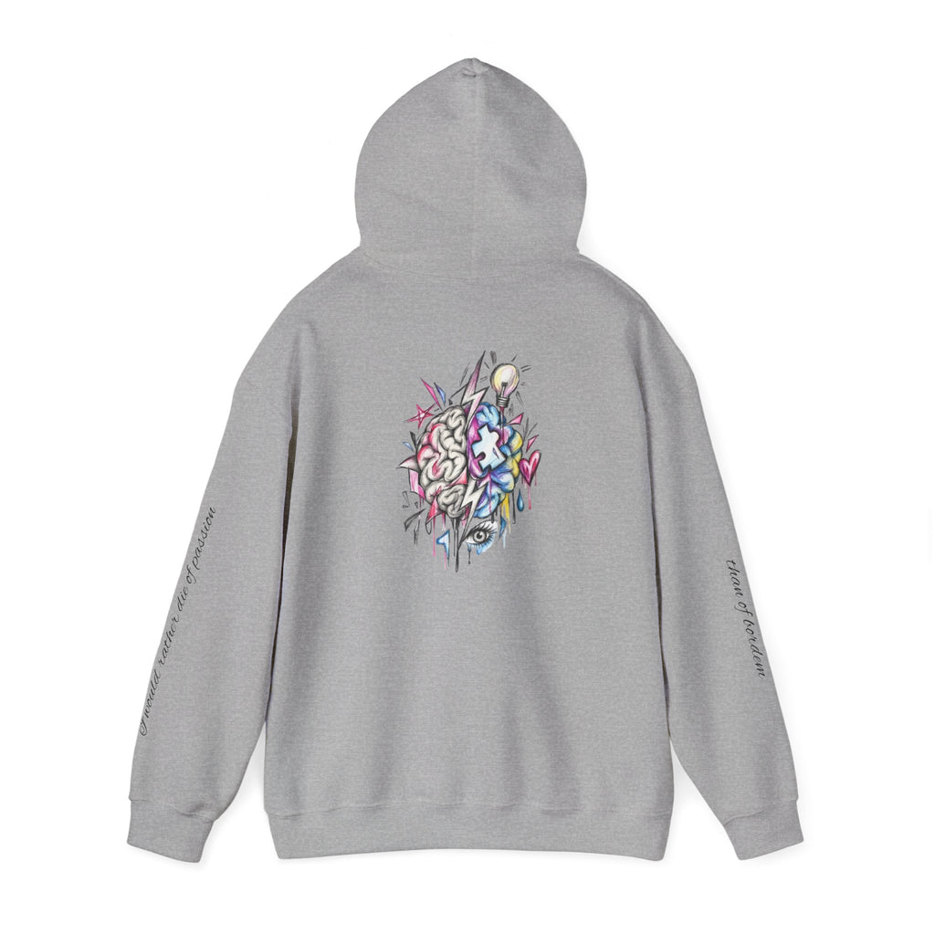 'Love Me' Heart & Skull Horror Floral Hoodie