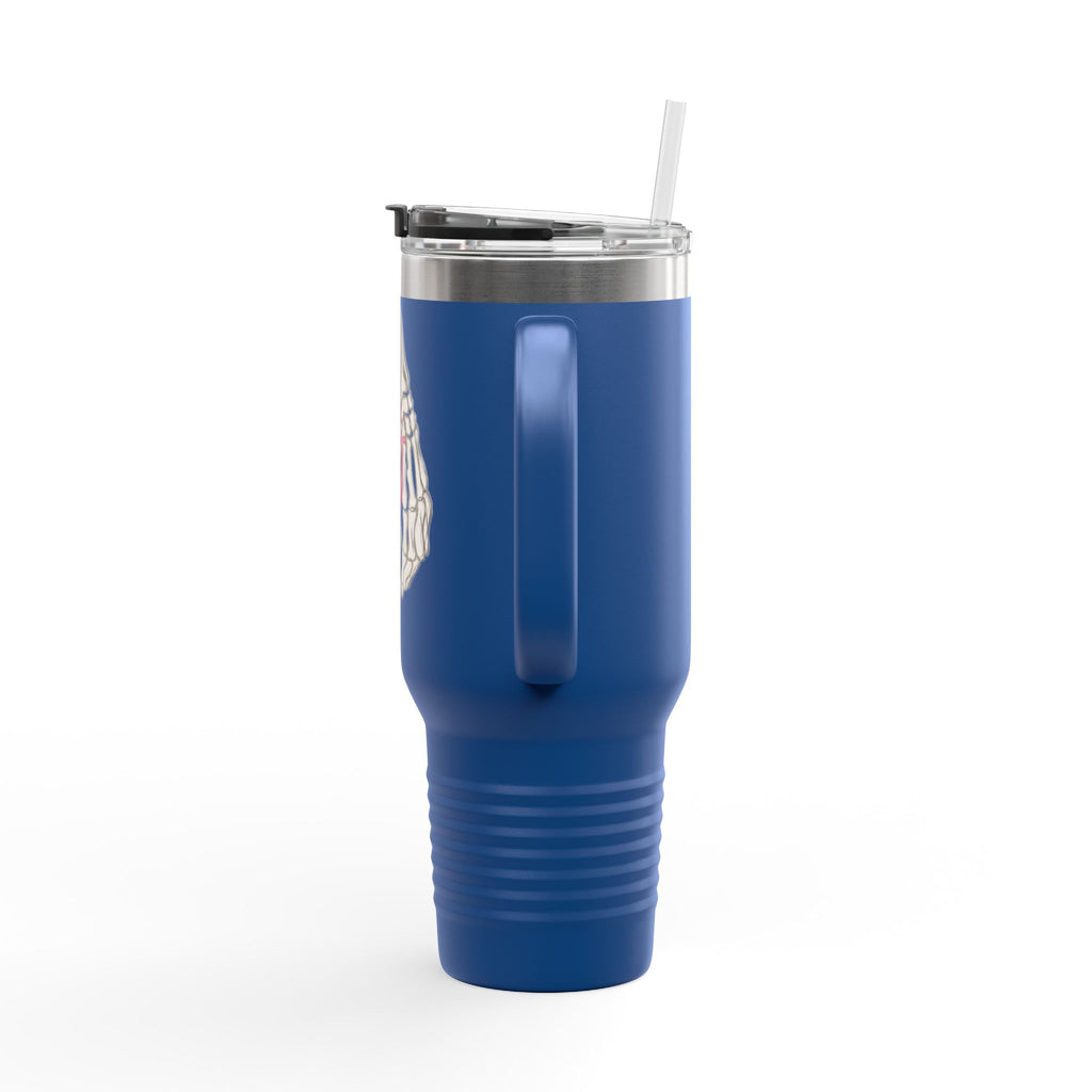 40oz Insulated Travel Mug — Rose & Skeleton Hand Floral Design