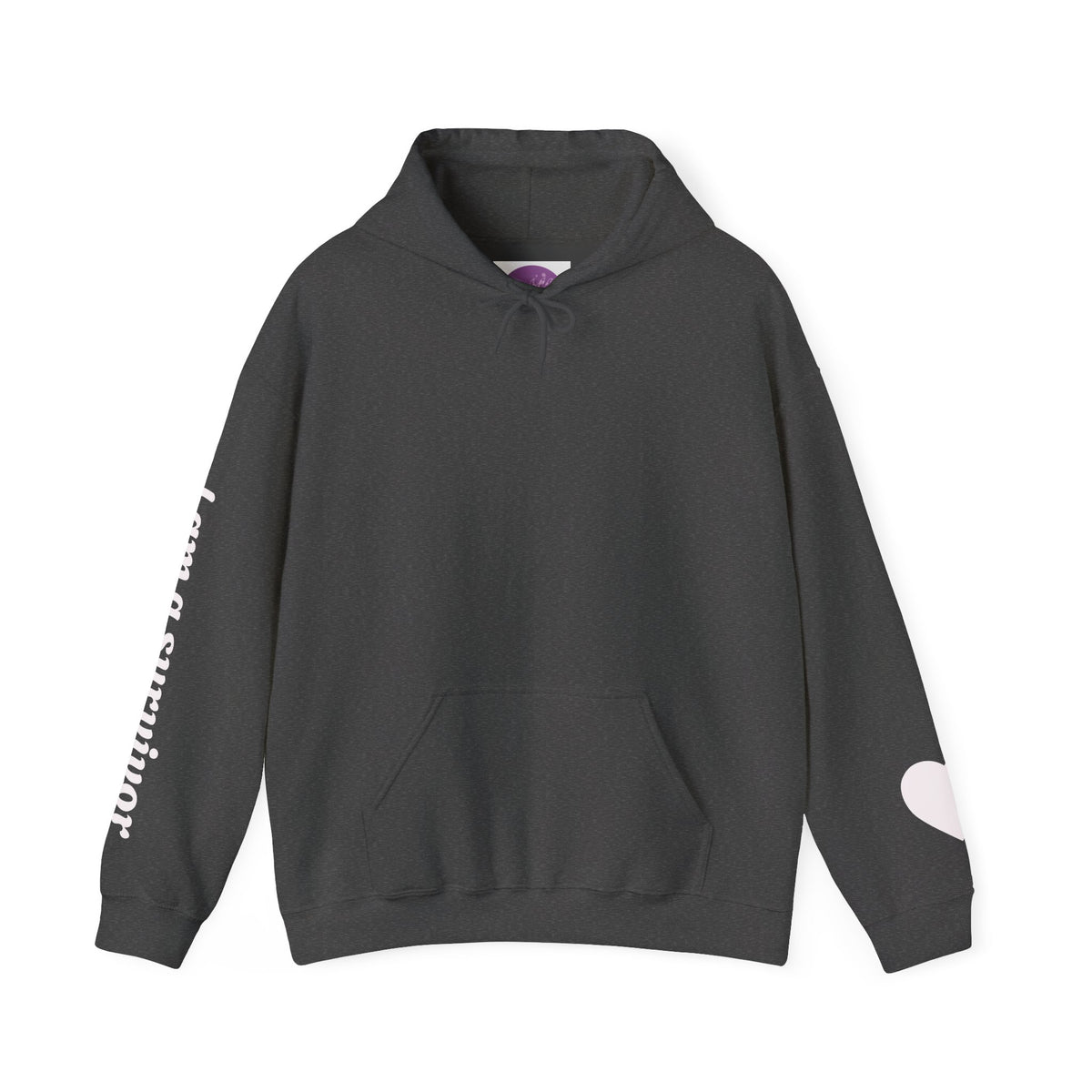 Breast Cancer Awareness Hoodie — Skeletal Hand Holding Pink Rose Back Graphic