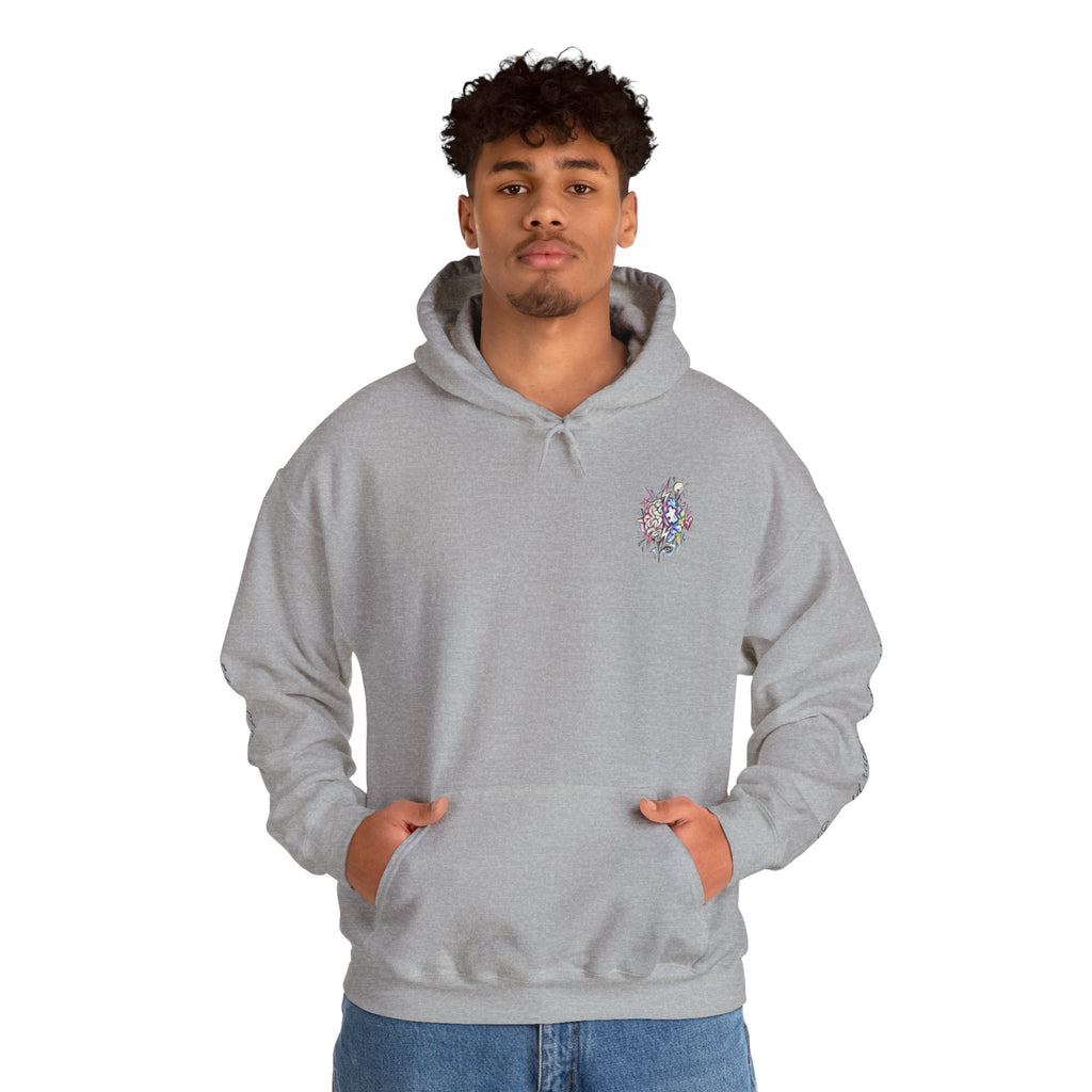 'Love Me' Heart & Skull Horror Floral Hoodie