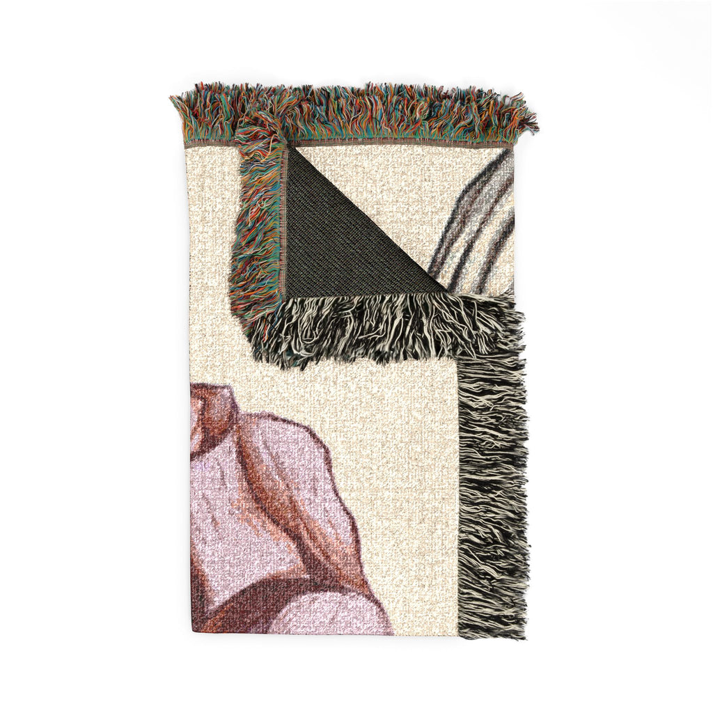 Breast Cancer Awareness Skeleton Hand Rose Woven Blanket