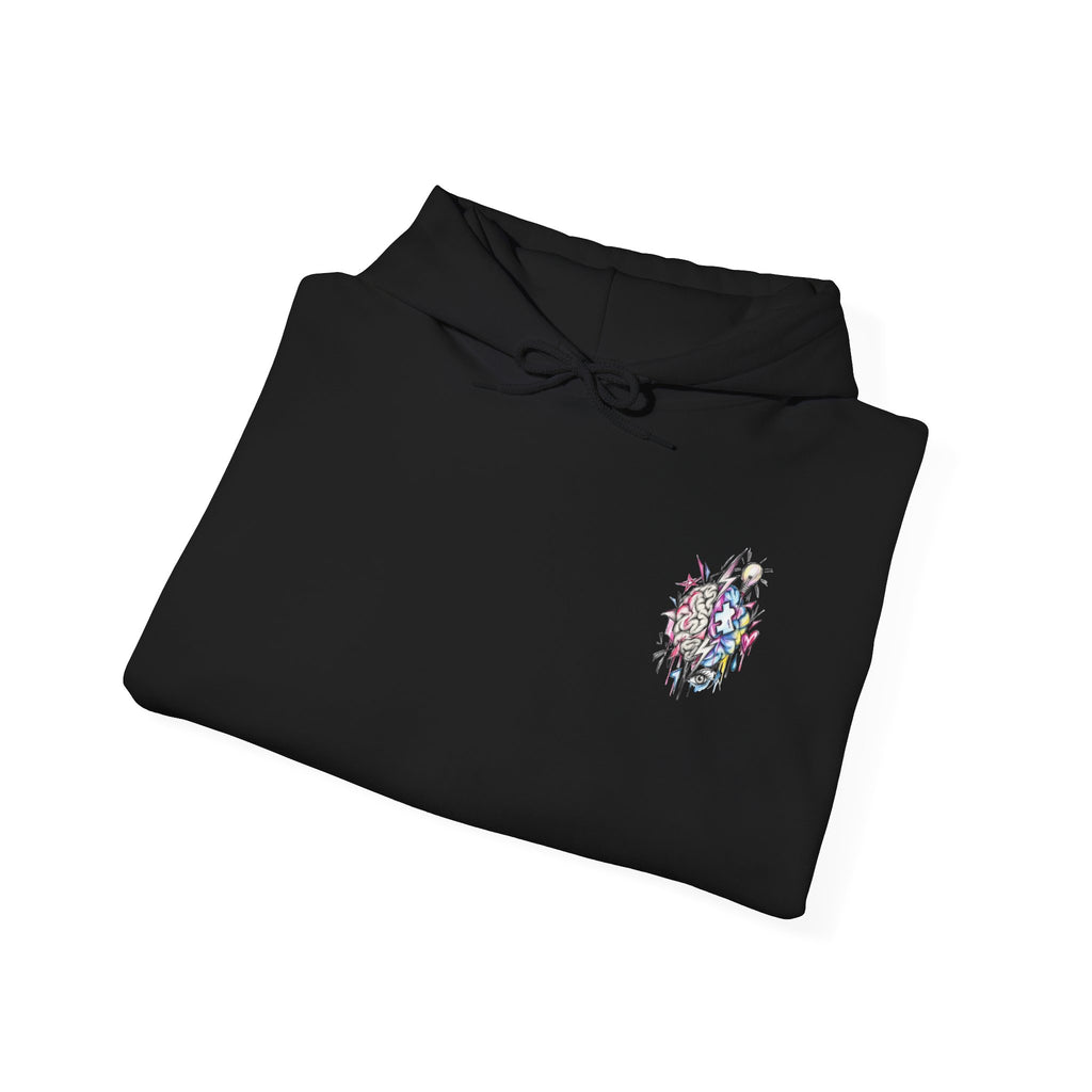 'Love Me' Heart & Skull Horror Floral Hoodie