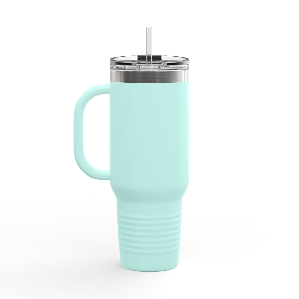 40oz Insulated Travel Mug — Rose & Skeleton Hand Floral Design