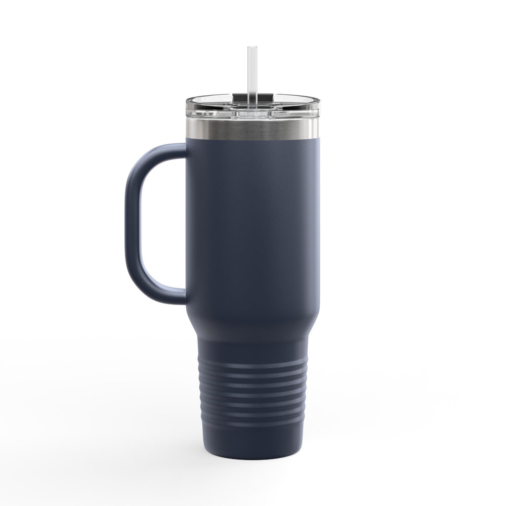 40oz Insulated Travel Mug — Rose & Skeleton Hand Floral Design