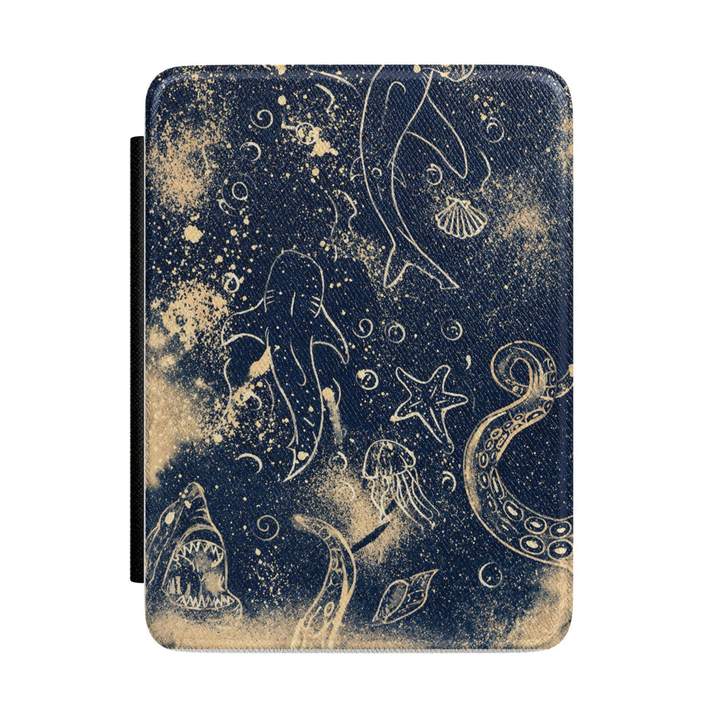 Ocean Creatures Kindle Case — Nautical Octopus & Jellyfish E-Reader Cover