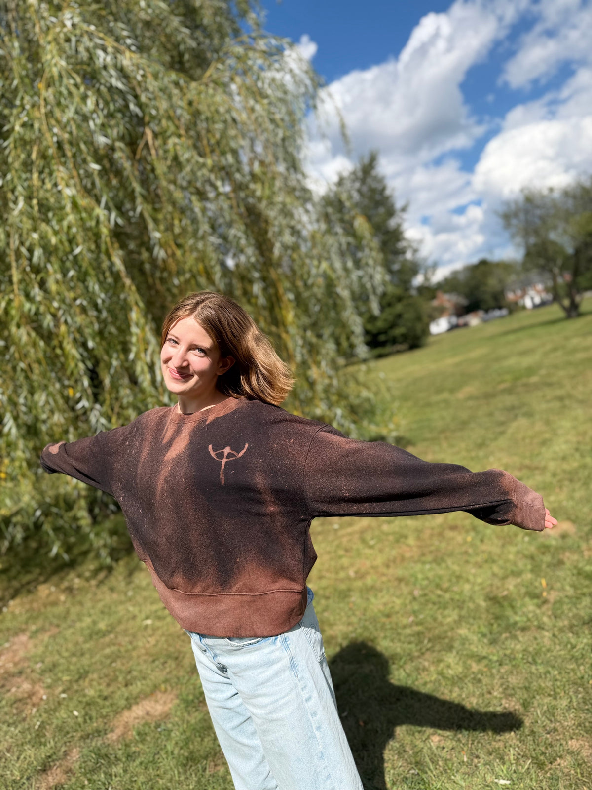 Hand Painted HTTYD Crewneck – How to Train Your Dragon Bleach Dye Sweatshirt, Unique Fan Gift, One-of-a-Kind Wearable Art