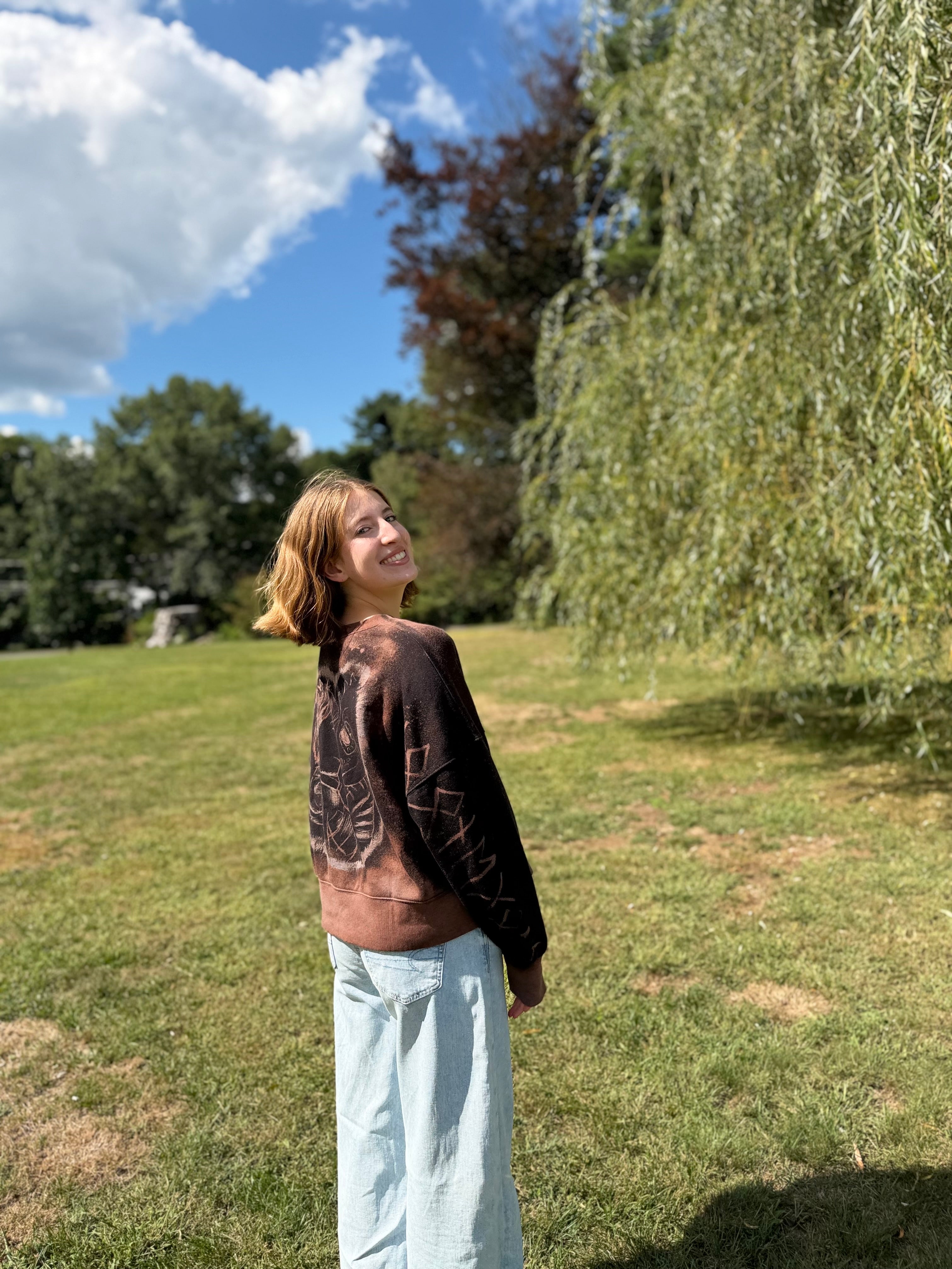 Hand Painted HTTYD Crewneck – How to Train Your Dragon Bleach Dye Sweatshirt, Unique Fan Gift, One-of-a-Kind Wearable Art